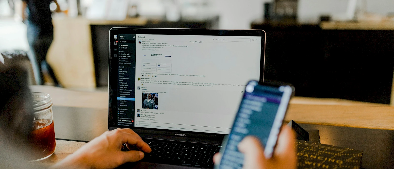 Mobile: app screens on device