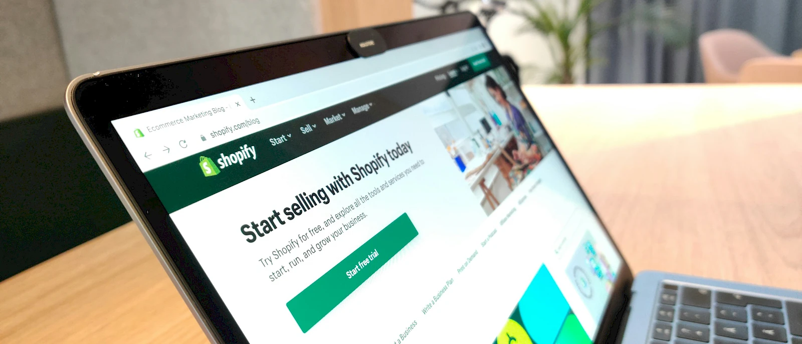 Shopify: storefront or admin screen